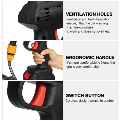 21V Cordless Pressure Washer, 50 Bar, Dual Battery