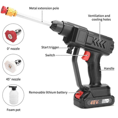 21V Cordless Pressure Washer, 50 Bar, Dual Battery